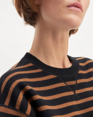 The Cotton-Merino Sweatshirt | Black / Dark Camel