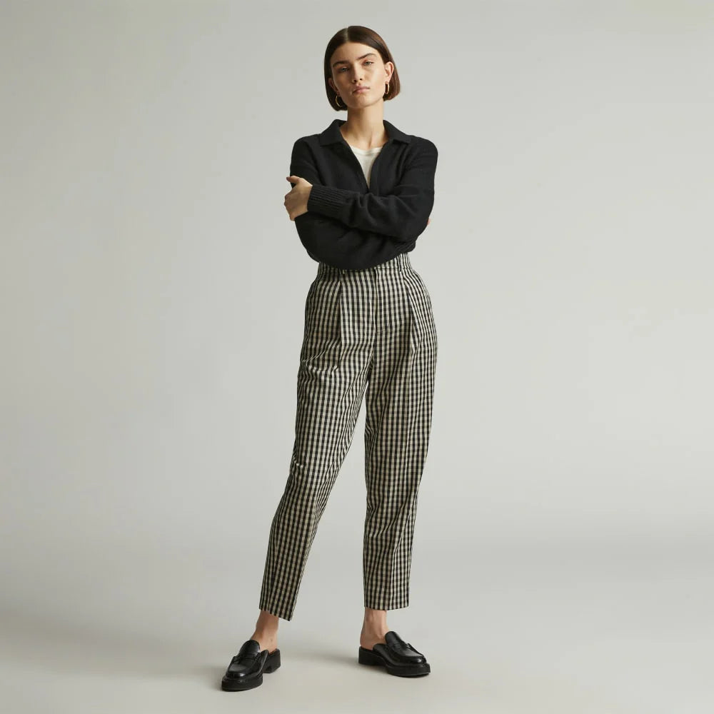 The Draper Tapered Pant in Buttersmooth | Khaki / Black