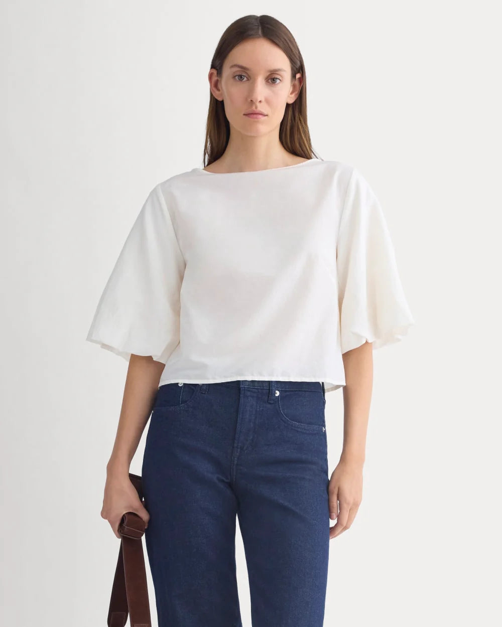 Bubble-Sleeve Top | Bone