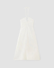 The Linen Halter-Neck Dress | White