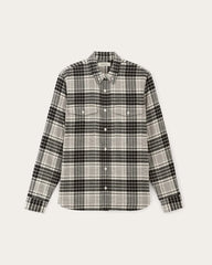 The Brushed Flannel Shirt | Light Heather Oat / Black