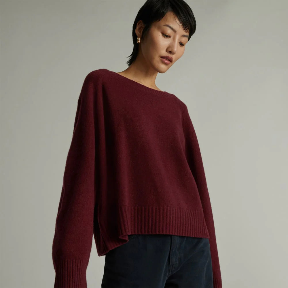 The Cashmere Boxy Crew | Tawny Port