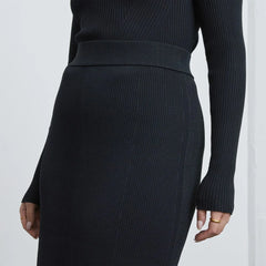 The Ribbed Knit Skirt | Black