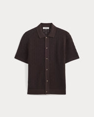 Open-Knit Resort Shirt | Coffee Bean