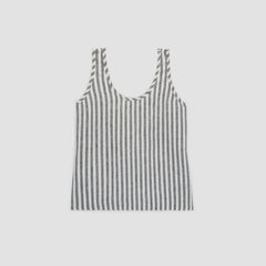 The Scoop Tank in Linen | Bone/Navy