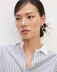 The Must-Have Shirt in Silky Cotton |  Mariner Blue / White Stripe
