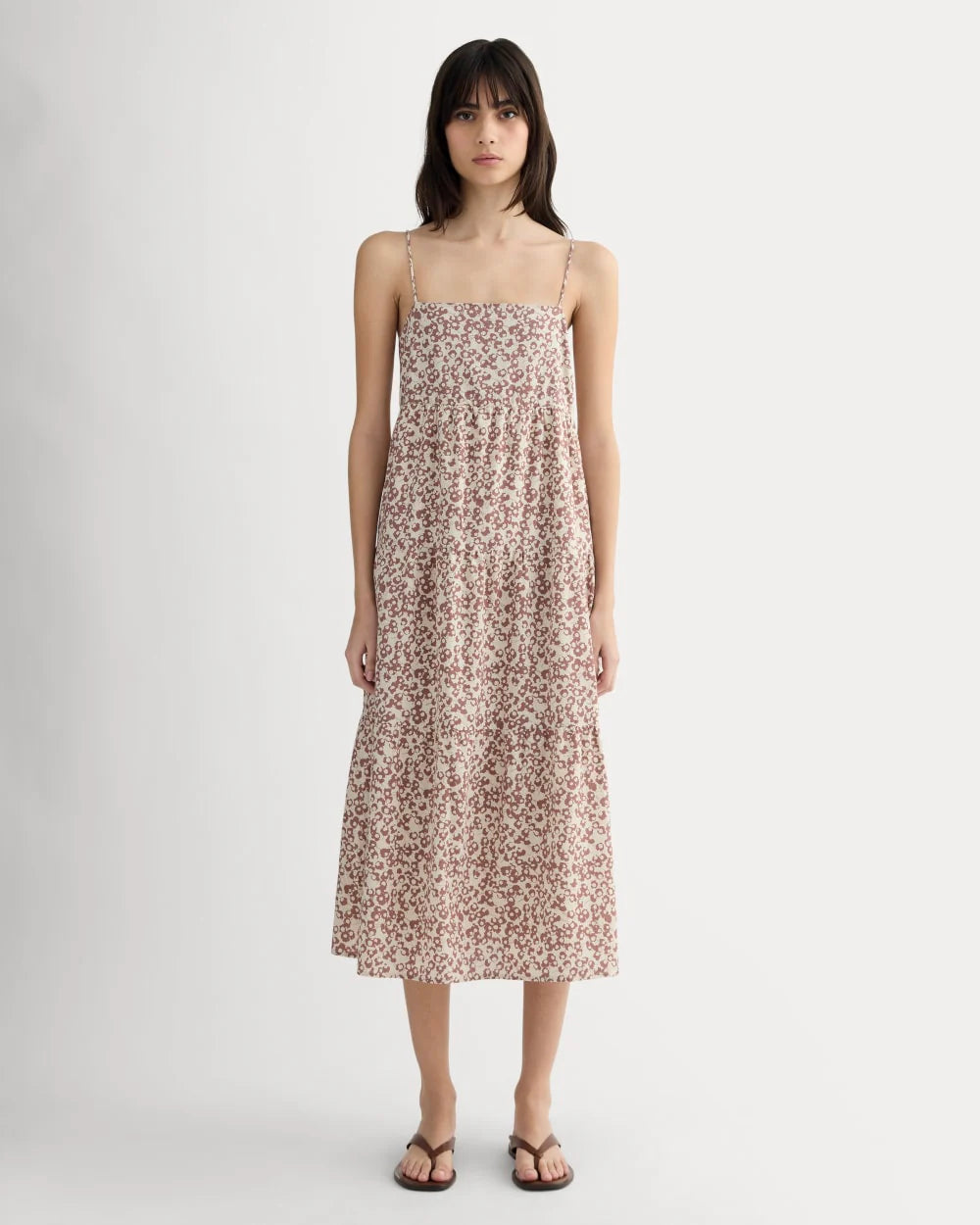 The Gauze Tiered Dress | Natural / Rose Dusk Floral