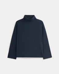 Slouchy Turtleneck In Essential Cotton | Deep Navy