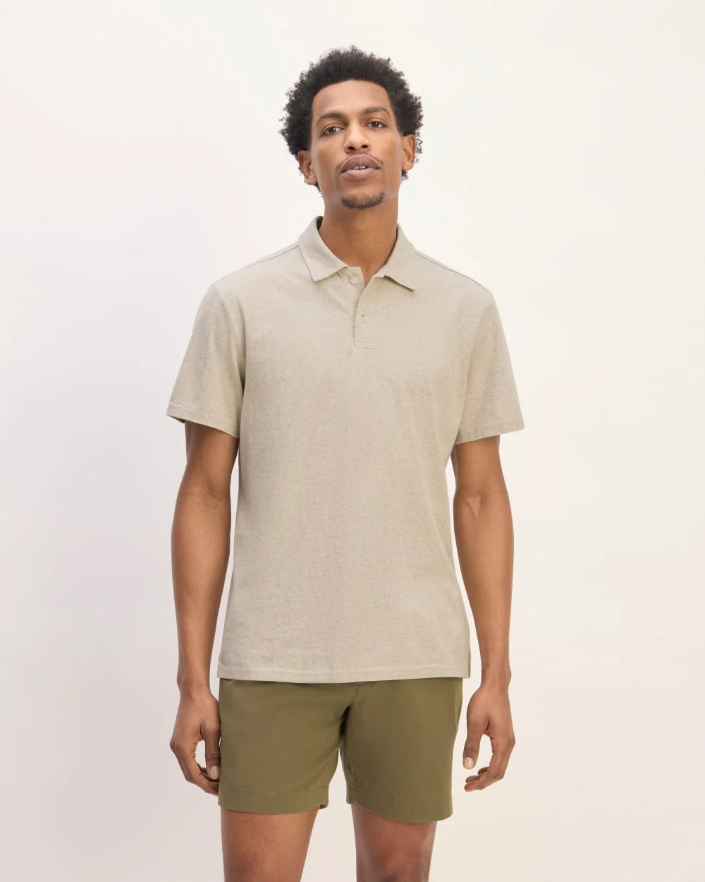 The Premium Weight Short-Sleeve Polo | Heather Oatmeal