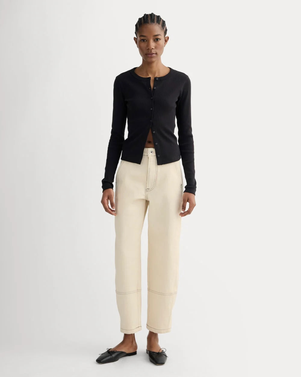 The Utility Barrel Pant | Ecru | Regular