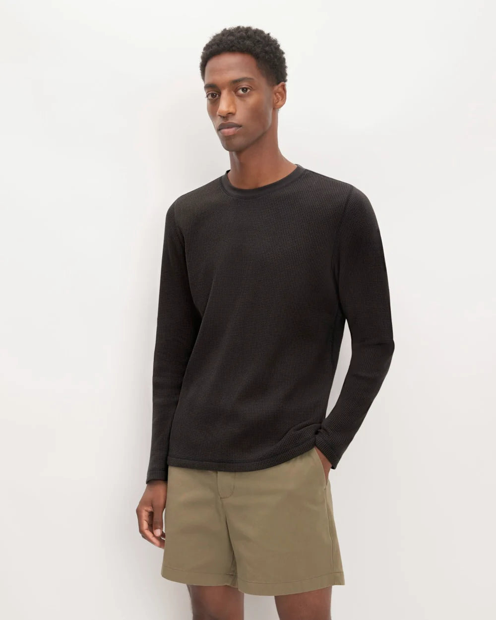 The Waffle Long-Sleeve Crew | Black