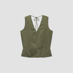 The Satin V-Neck Top | Kalamata