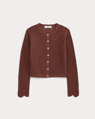 Lace-Knit Cardigan | Henna Red