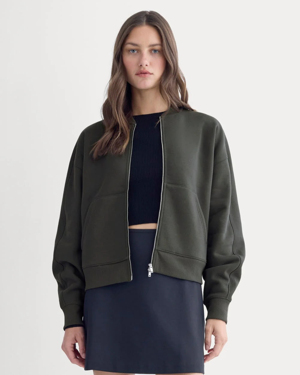 Luxe Fleece Bomber Jacket | Washed Black