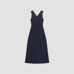 The Ribbed Cotton Cross-Back Dress | Navy