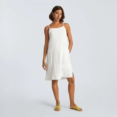 The Linen Apron Dress | White
