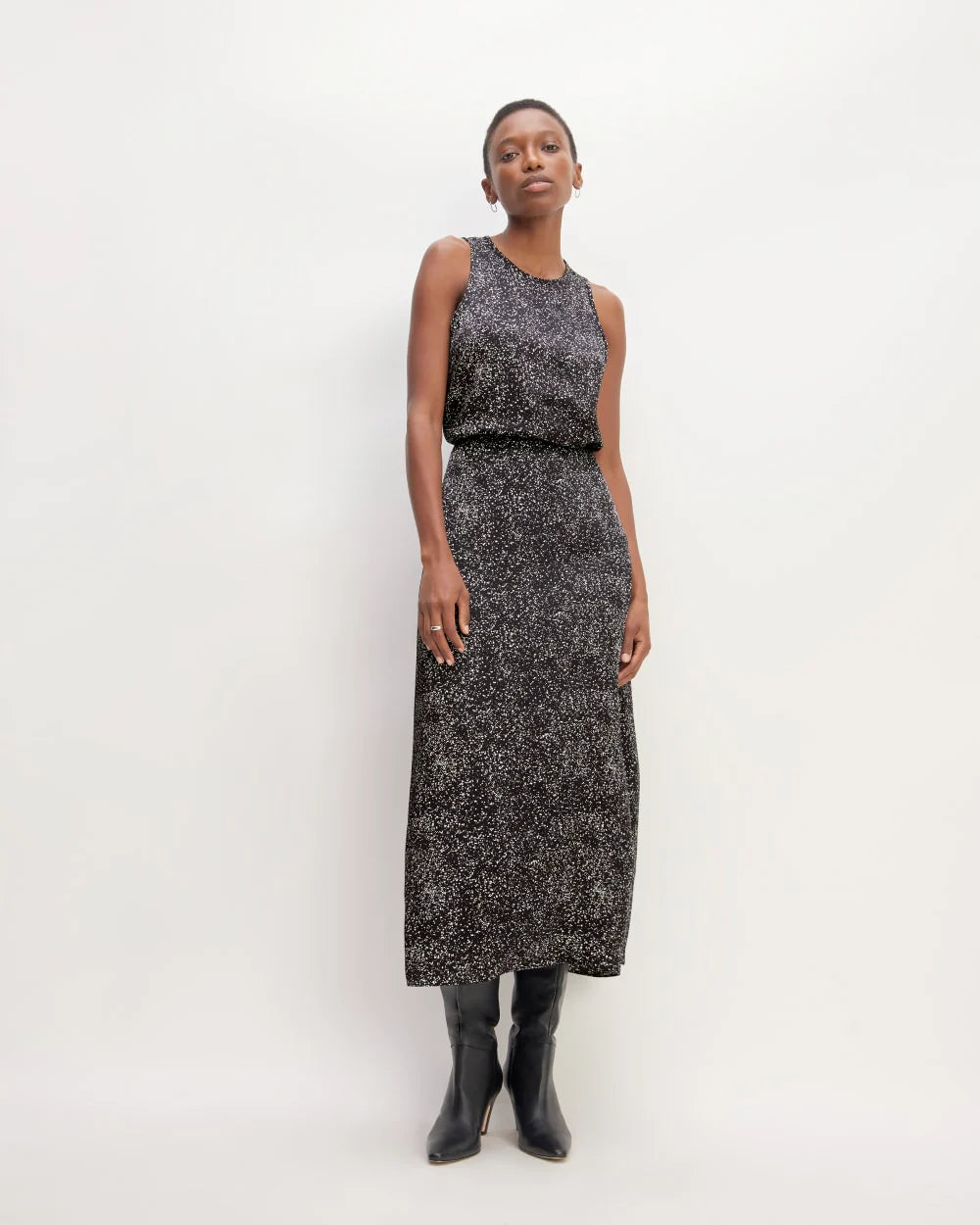 The Hammered Satin Slip Skirt | Black Moonsplatter