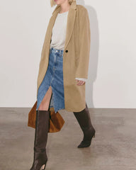 The Topcoat in Wool | Dark Heathered Camel