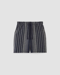 The Linen Easy Short | Navy / Bone