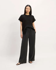 The Cotton Knit Caftan Top | Black