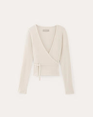 The Cozy Rib Wrap Top | Bone