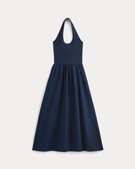 Halter Dress in Ultrasoft Cotton | Navy