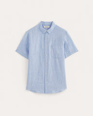 The Classic Short-Sleeve Shirt in Linen | Light Blue