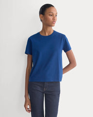 The Box-Cut Tee in Essential Cotton | Estate Blue | No Pocket
