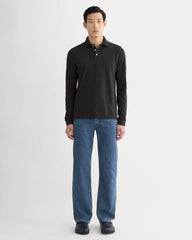 The Long-Sleeve Pique Polo | Black