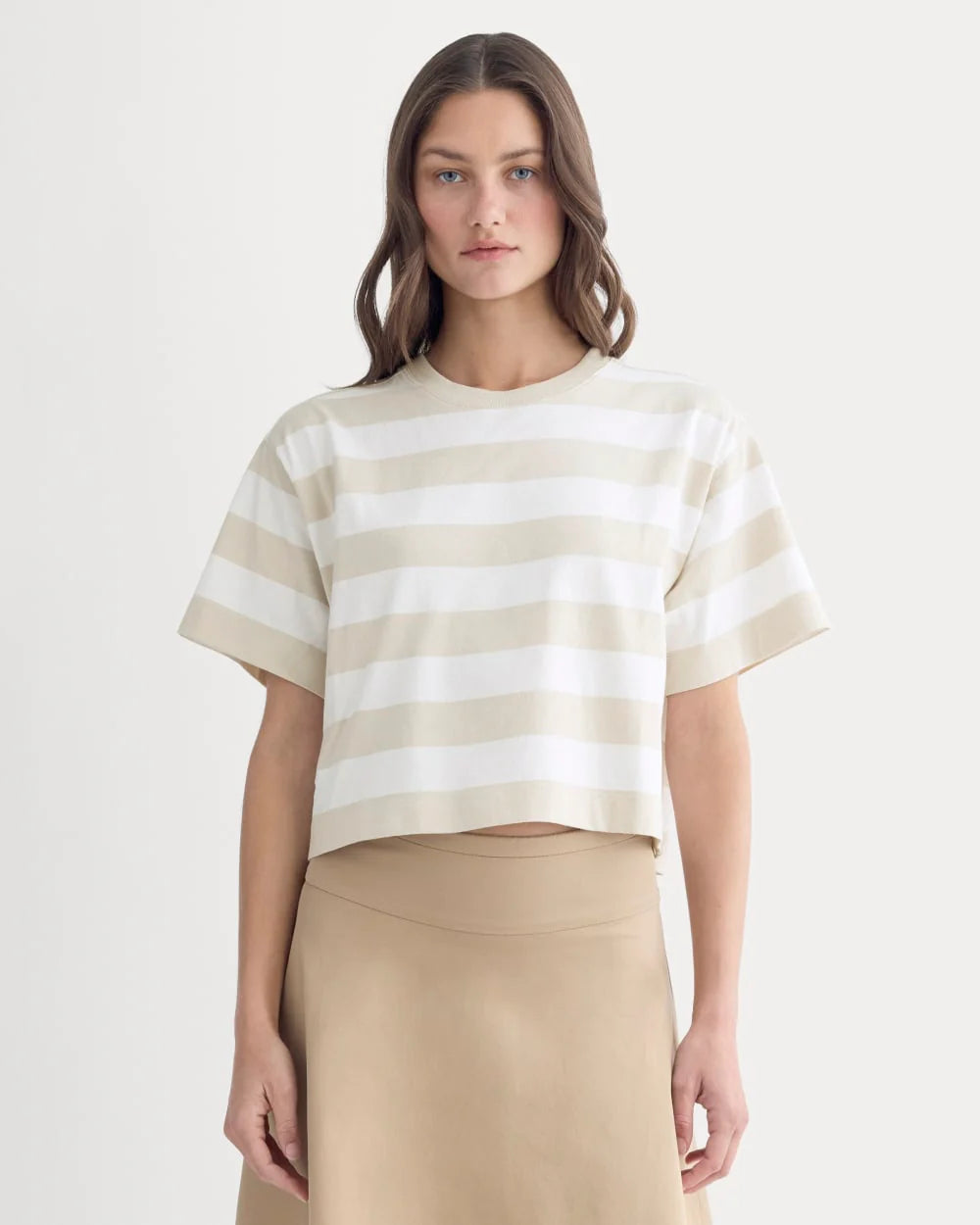 The Premium Weight Cropped Tee | Peyote / Bone