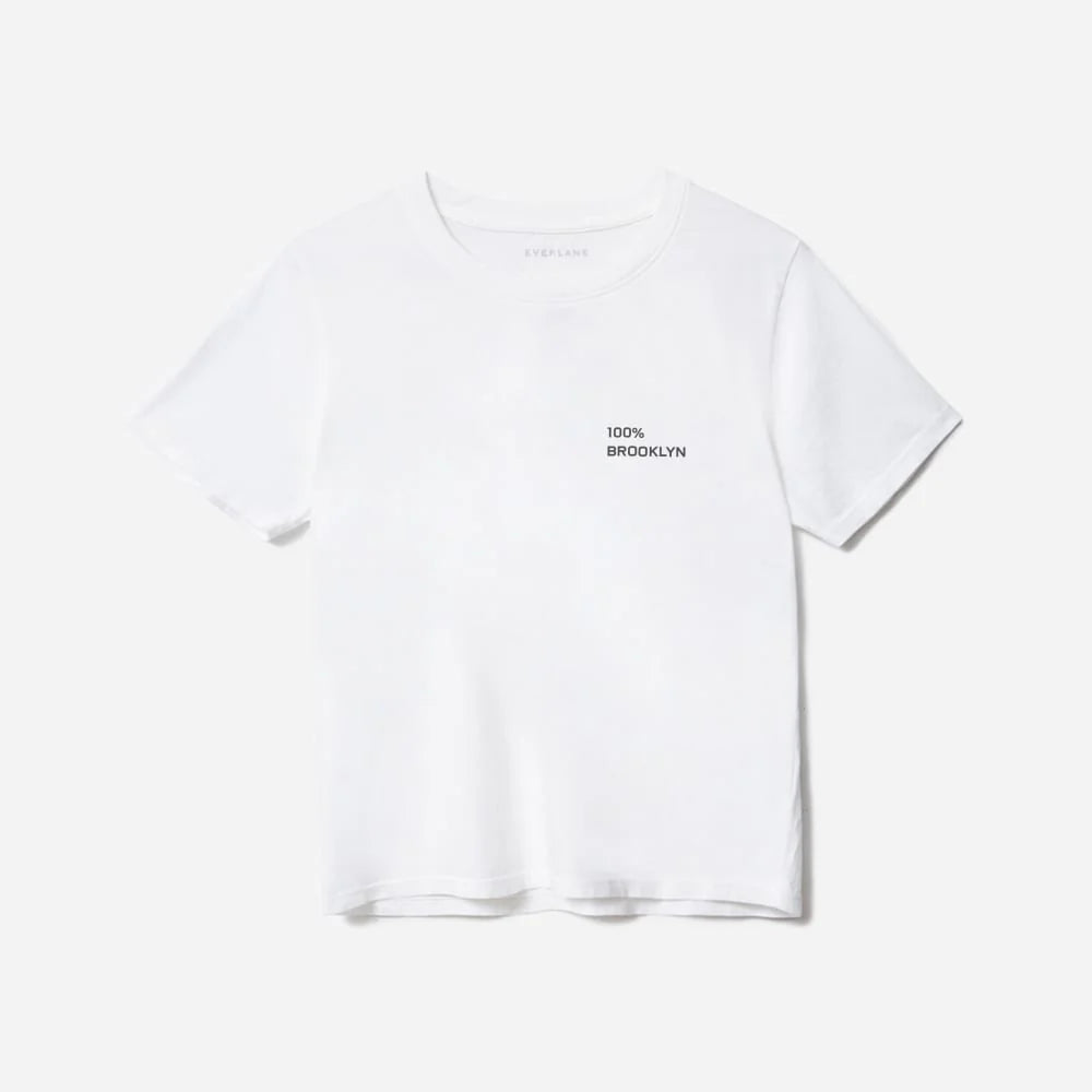 The 100% Brooklyn Box-Cut Tee | White / Black