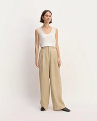 The Scoop Tank in Linen | White