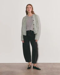 The Pointelle Cardigan in Cloud | Heather Grey