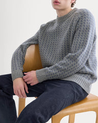 Wool Cashmere Nordic Crew | Vintage Heather Grey