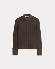 Cozy Rib Button-Up | Coffee Bean