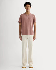 The Essential Organic Garment-Dyed Henley | Brown Garment Dye