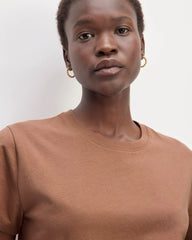 The Box-Cut Tee in Essential Cotton | Carob Brown | No Pocket