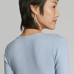 The Pima Micro-Rib Long-Sleeve Crew | Mist