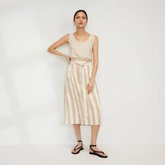 The Linen Wrap Skirt | Bone / Caramel