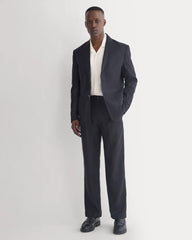 Soyeux Linen Pleated Trouser | Black