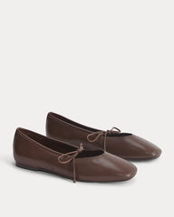 Leather Keyhole Flat | Burnt Umber