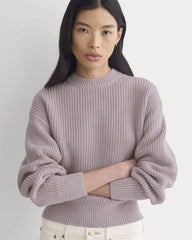 Cropped Ribbed Crew in Everyday Cotton | Burnished Lilac