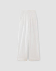 The Draper Pleated Pant in Buttersmooth | White | 32" Inseam