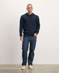 The Waffle-Knit Hoodie | Navy