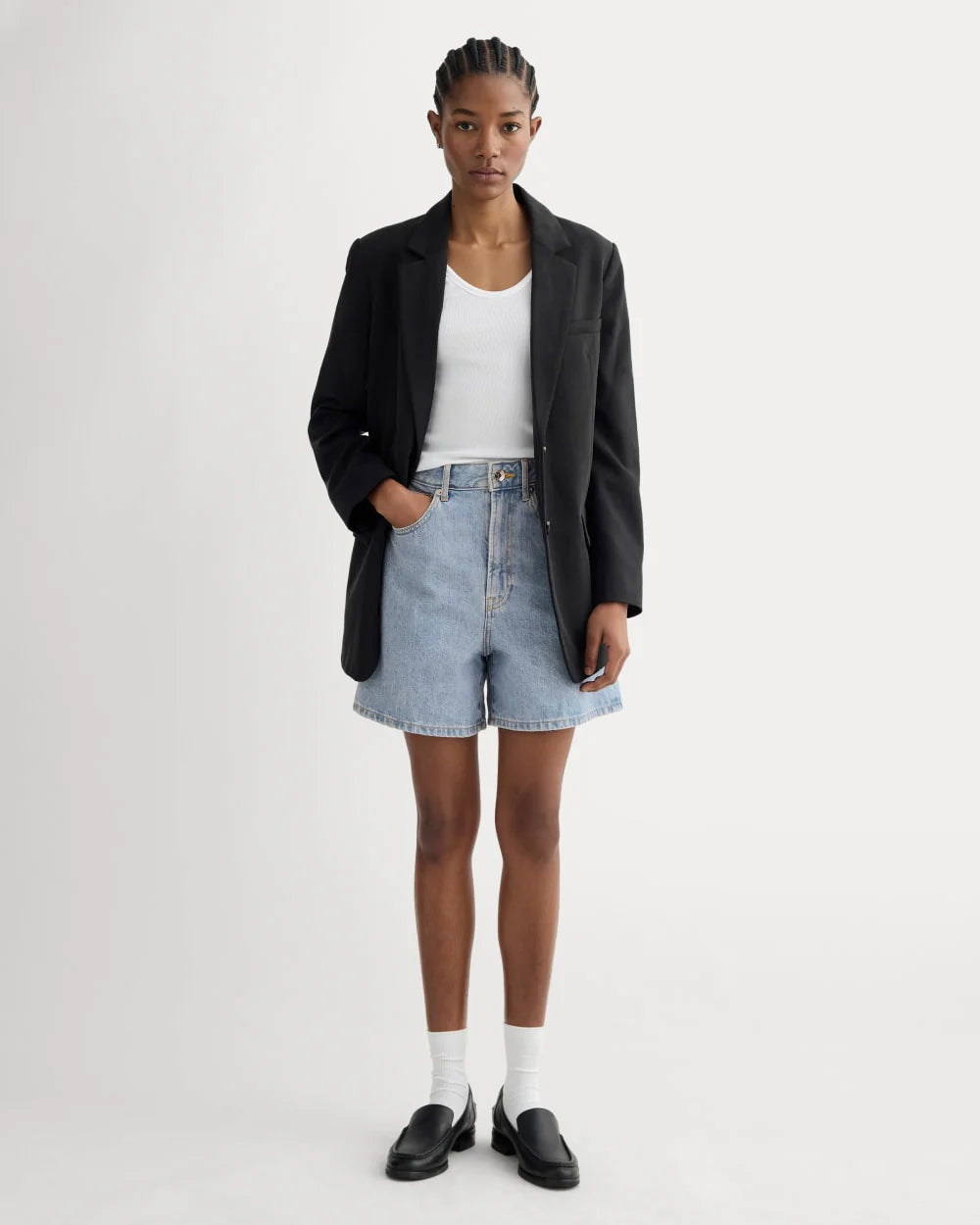The A-Line Denim Short | Light Indigo