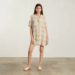 The Linen Workwear Dress | Iced Coffee Grid