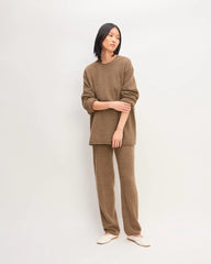 The Cozy-Stretch Crew | Heathered Toasted Coconut
