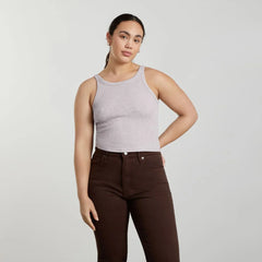 The Pima Micro-Rib Short Tank | Wisteria Grey