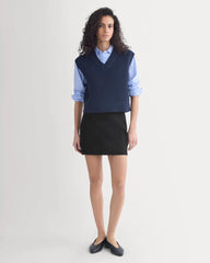 Ribbed V-Neck Vest in Everyday Cotton | Navy