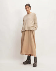 The Good Merino Wool Crewneck Sweater | Light Camel / Dark Oat